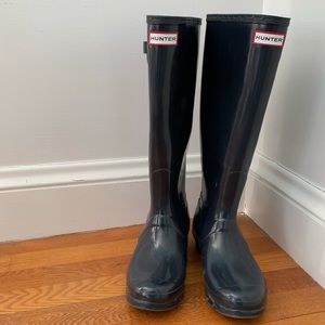 Tall Navy Hunter Rain Boots